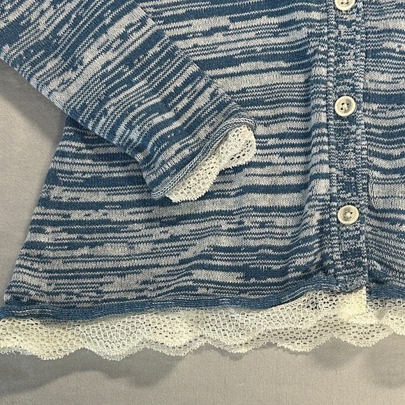 Tucker + Tate - Blue and White light weight Button Down Cardigan Sweater - Picture 3 of 4